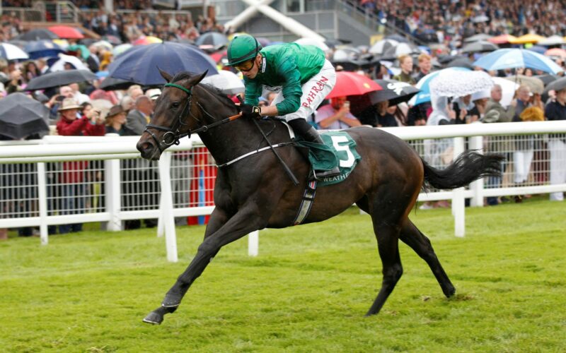 Relief Rally and Tom Marquand win the Weatherbys Super Sprint at Newbury for William Haggas, and owners Isaac Souede and Simon Munir at Newbury. 22/7/2023 Pic Steve Davies